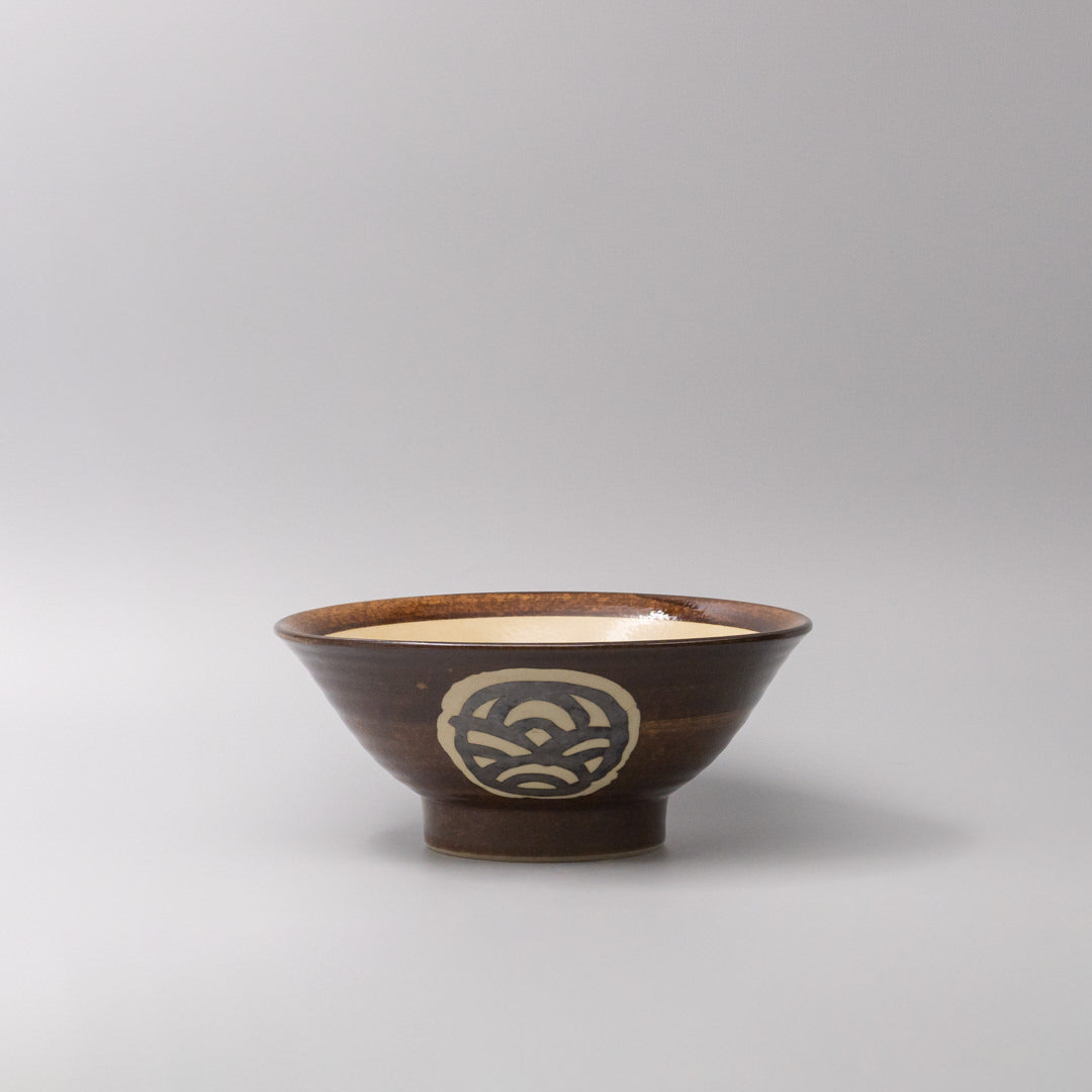 Premium 22cm Toffee Mon Glaze Udon Bowl 1000ml Dishwasher Microwave Safe