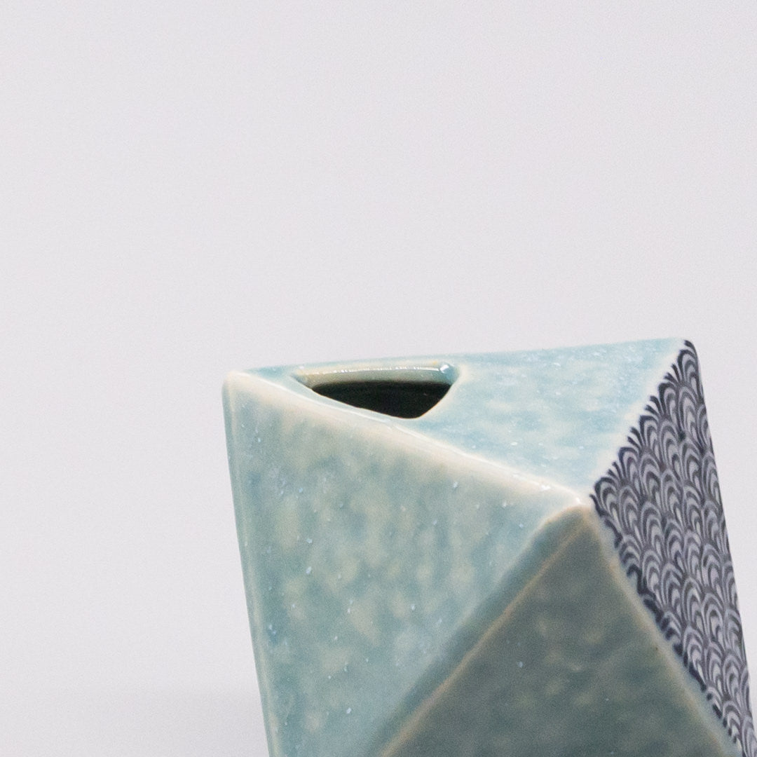 Triangular Turquoise Wave Vase 4.5cm Decorative Mini Vase