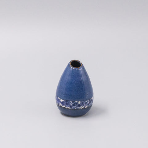 Indigo Yuzen Pinecone Vase 10cm Sapphire Blue Decorative Floral Display