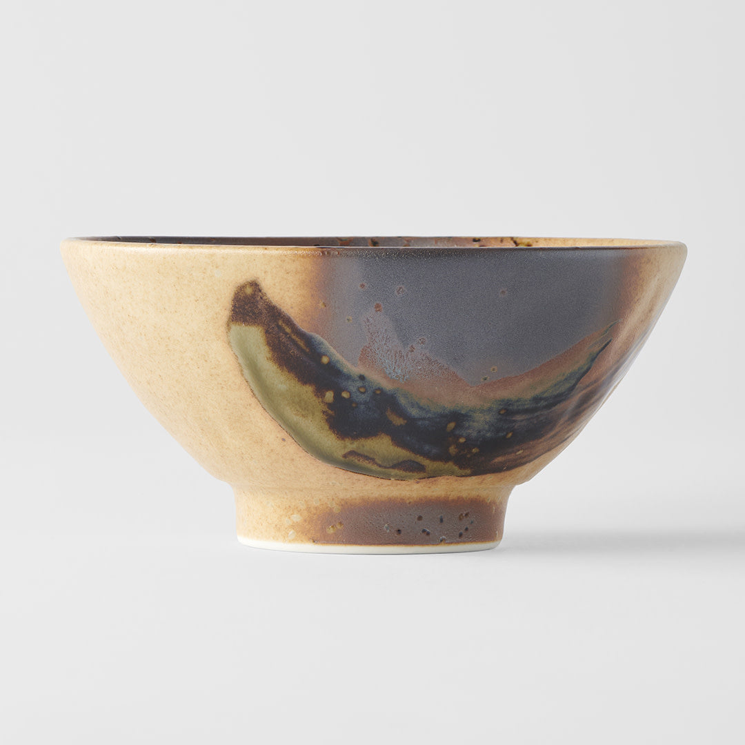 Premium Ceramic Bowl – Brown Wabi Sabi Glaze 15cm