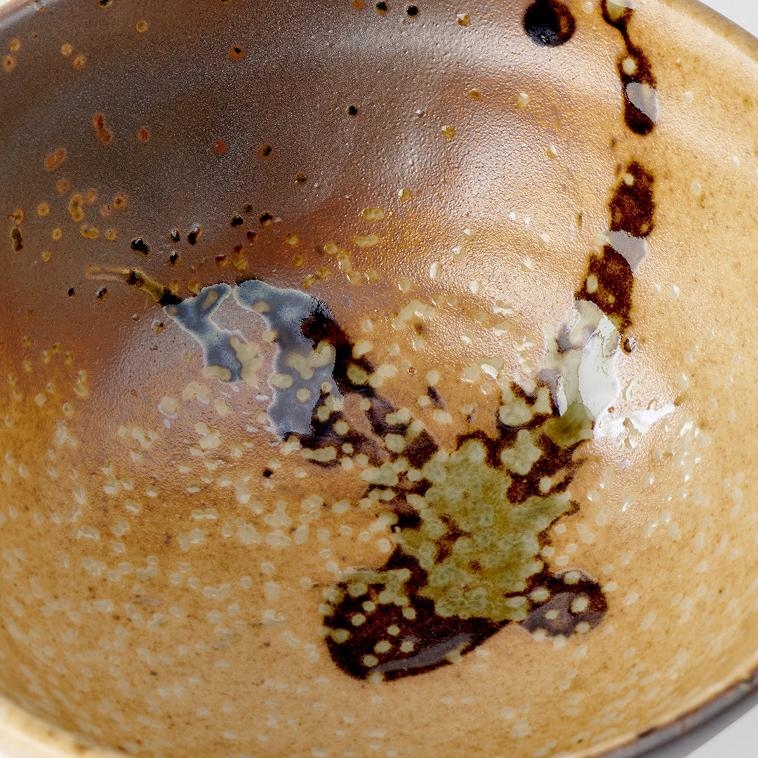 Premium Ceramic Bowl – Brown Wabi Sabi Glaze 15cm