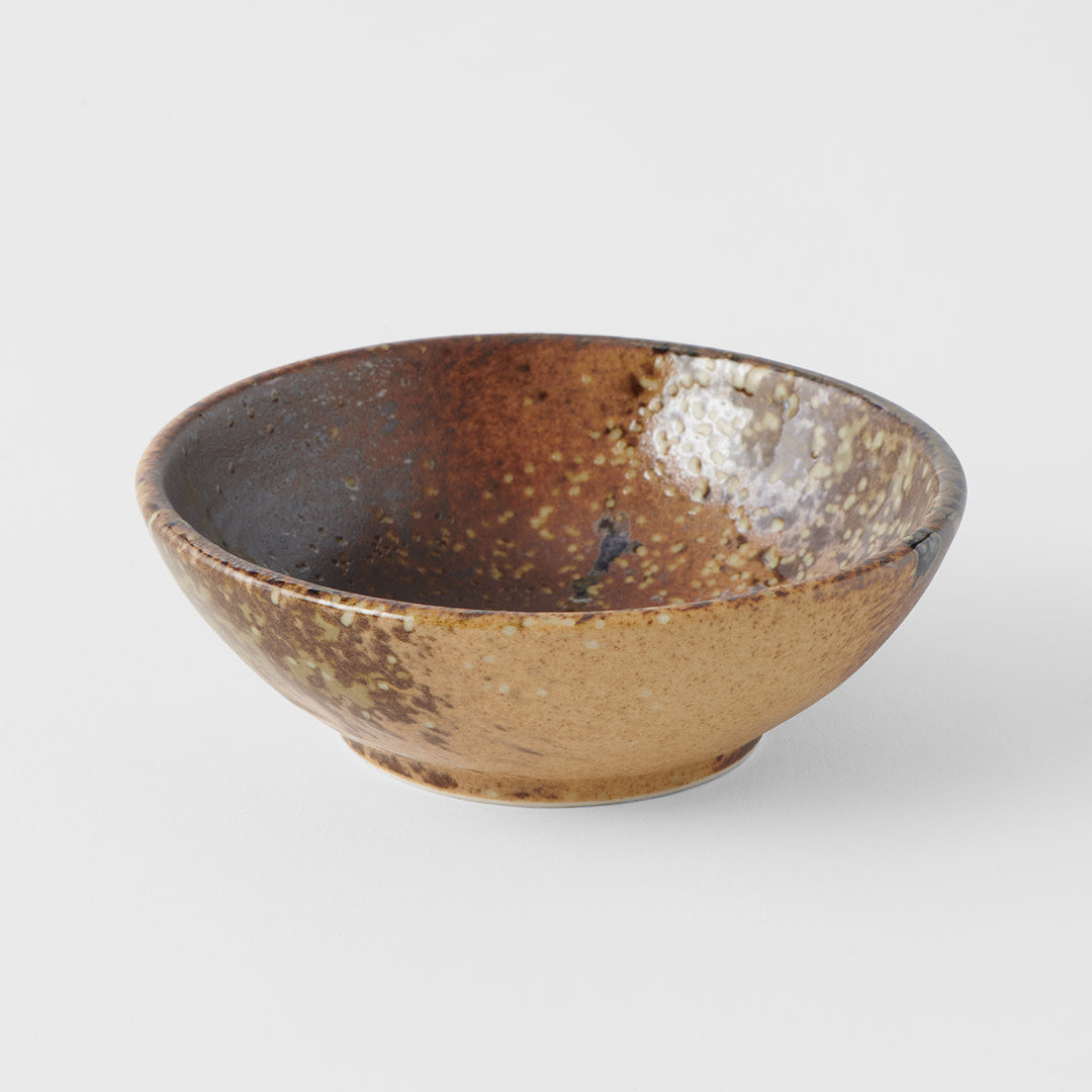 Premium Ceramic Bowl – Brown Wabi Sabi Glaze 13cm
