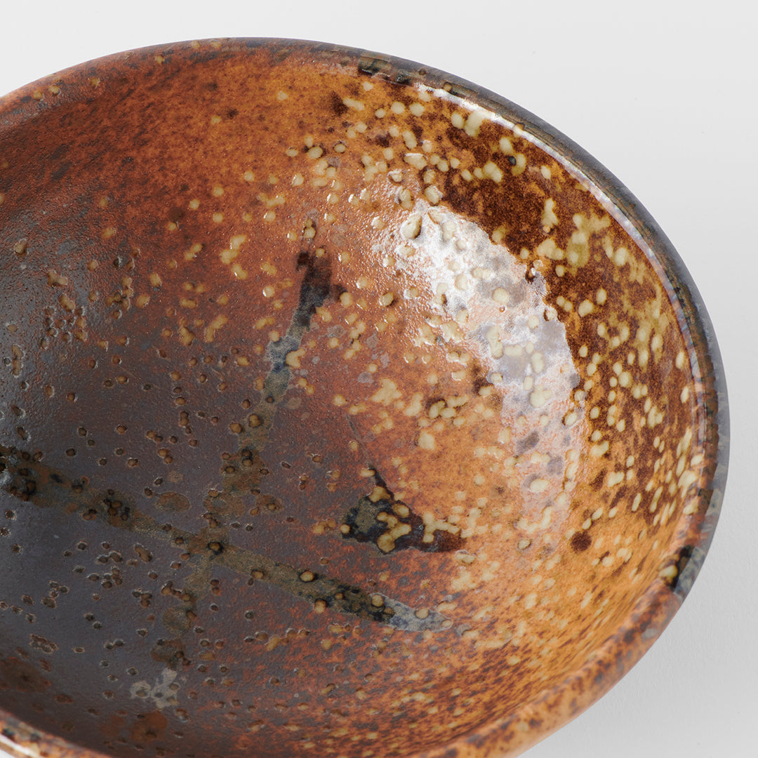 Premium Ceramic Bowl – Brown Wabi Sabi Glaze 13cm