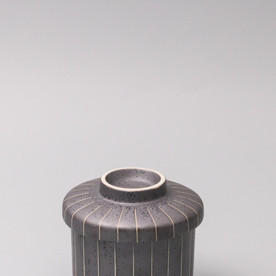 170ml Matt Black Stripe Glaze Chawanmushi Cup Japanese Steamed Egg Bowl