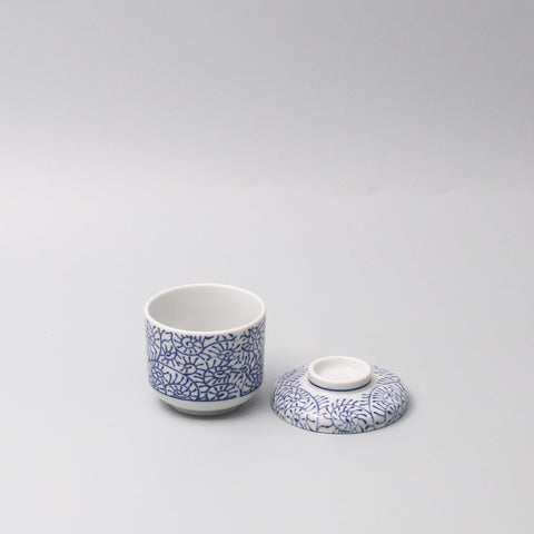 Premium 170ml Blue Paisley Glaze Chawanmushi Cup Japanese Ceramic Bowl
