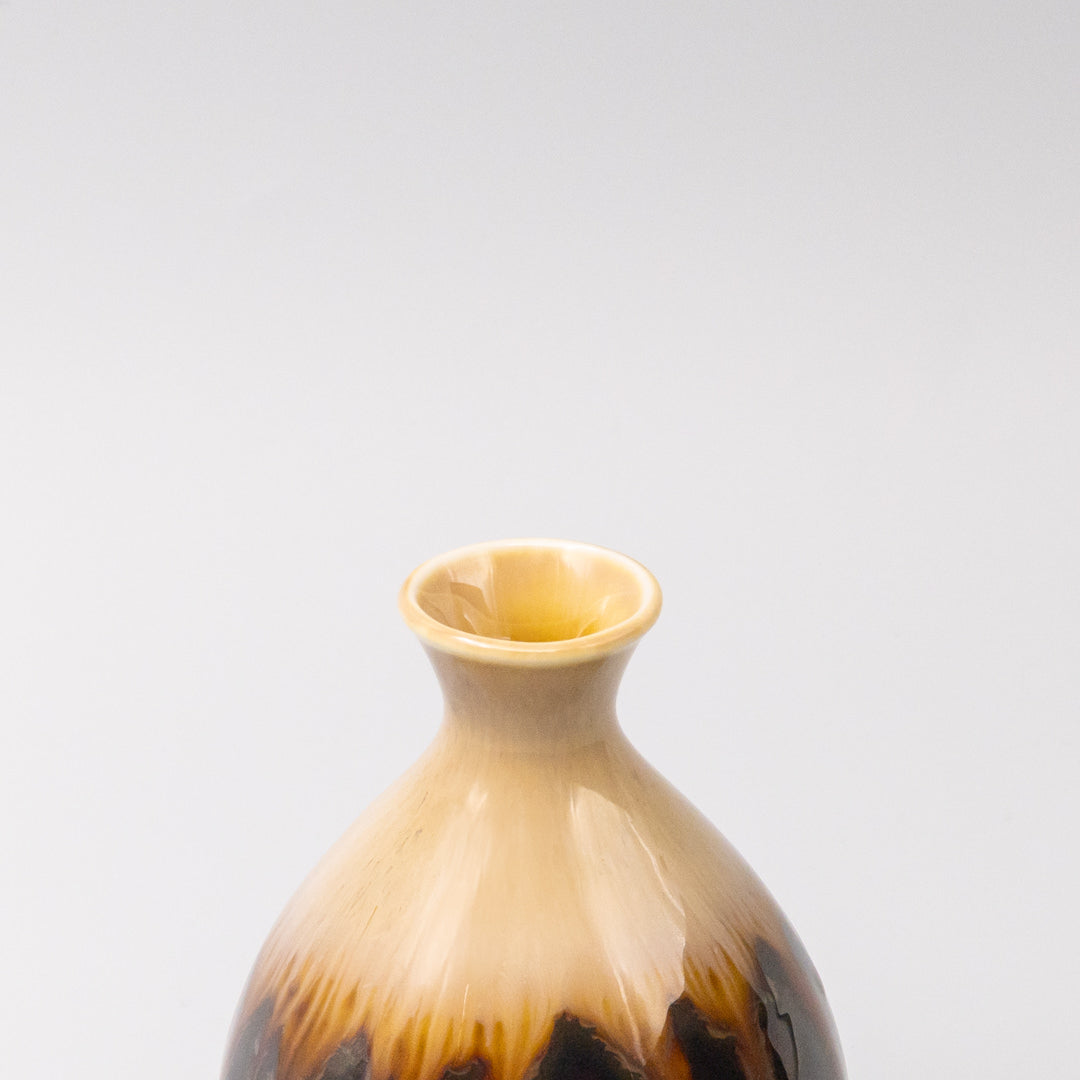 Premium 300ml Black Gloss Sunflower Drip Glaze Ceramic Sake Jug Dishwasher Microwave Safe