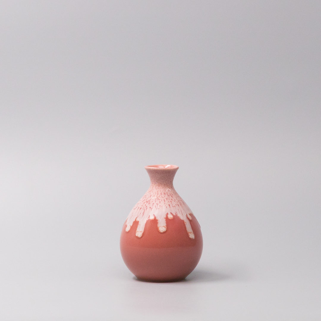 Premium 300ml Pink White Drip Glaze Ceramic Sake Jug Japanese Pourer
