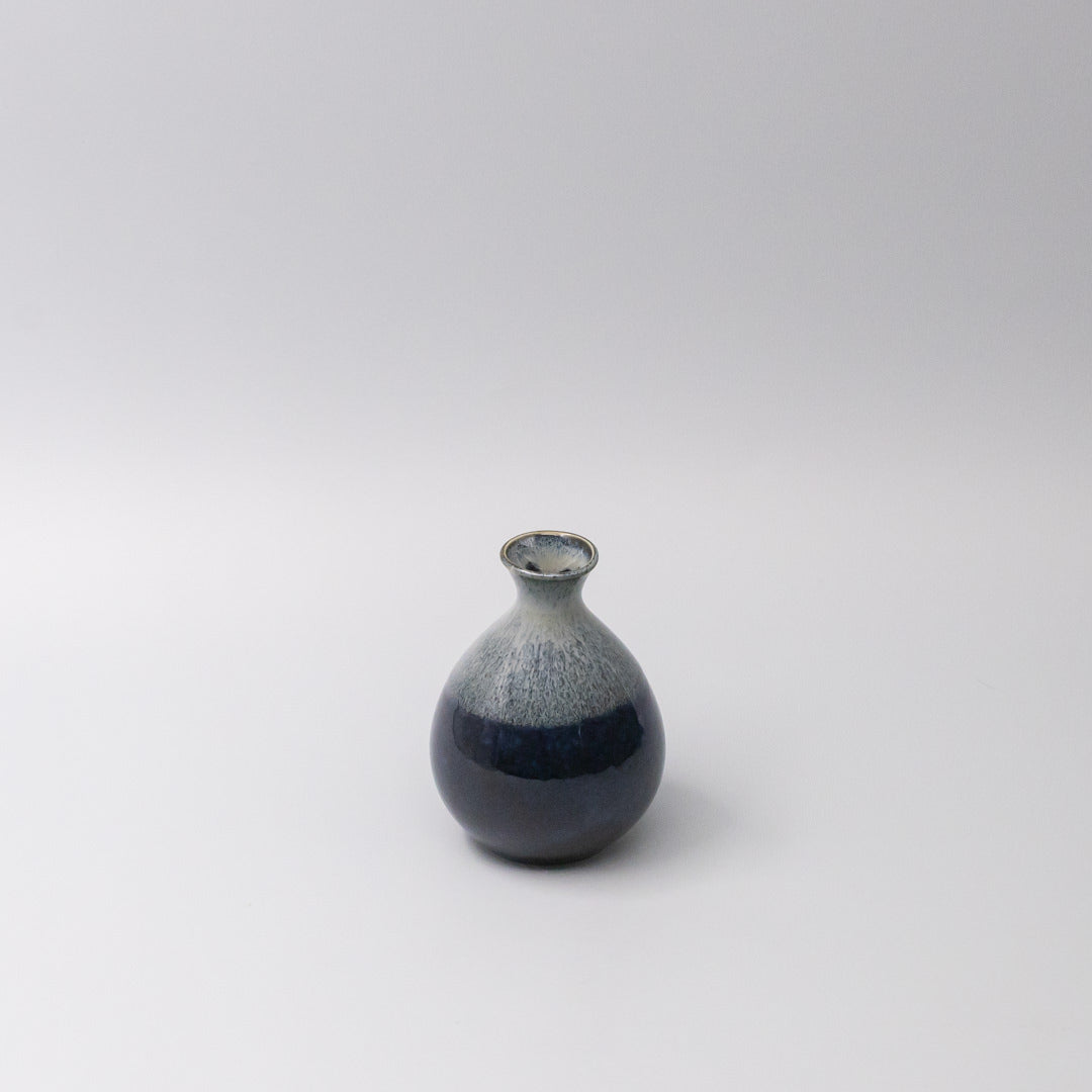 Premium Sake Jug – Dark Blue Denim Drip Glaze 300ml
