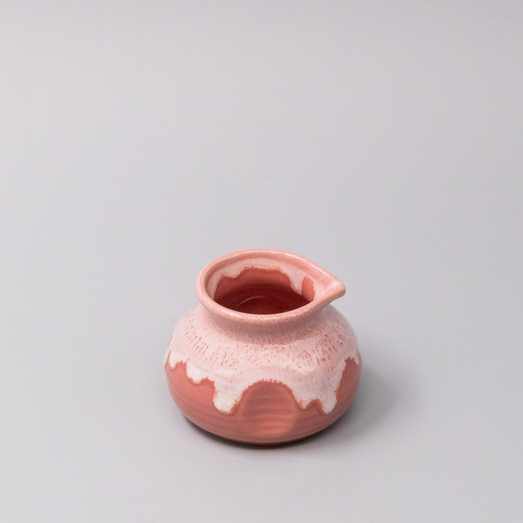 Premium Coral Pink White Drip Pourer 120ml Sauce Dressing Server