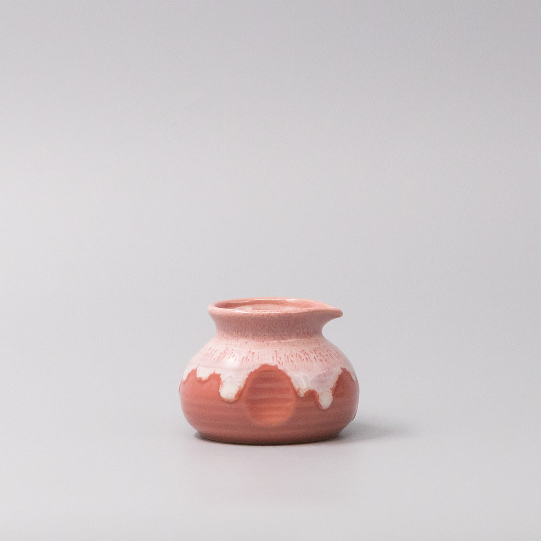 Premium Coral Pink White Drip Pourer 120ml Sauce Dressing Server