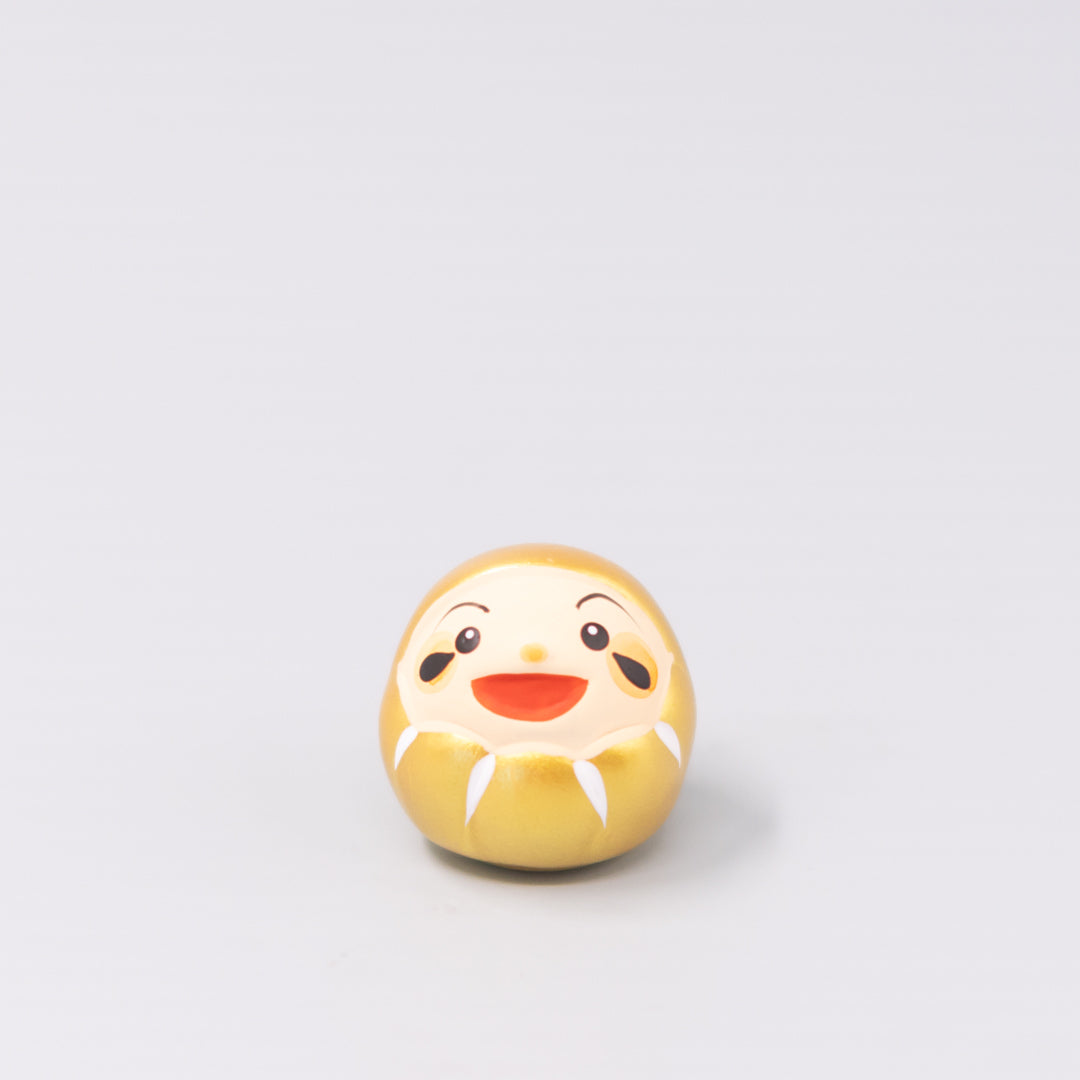 Lucky Gold Daruma Okimono Ornament Set of 15 Mini 4cm Decorations