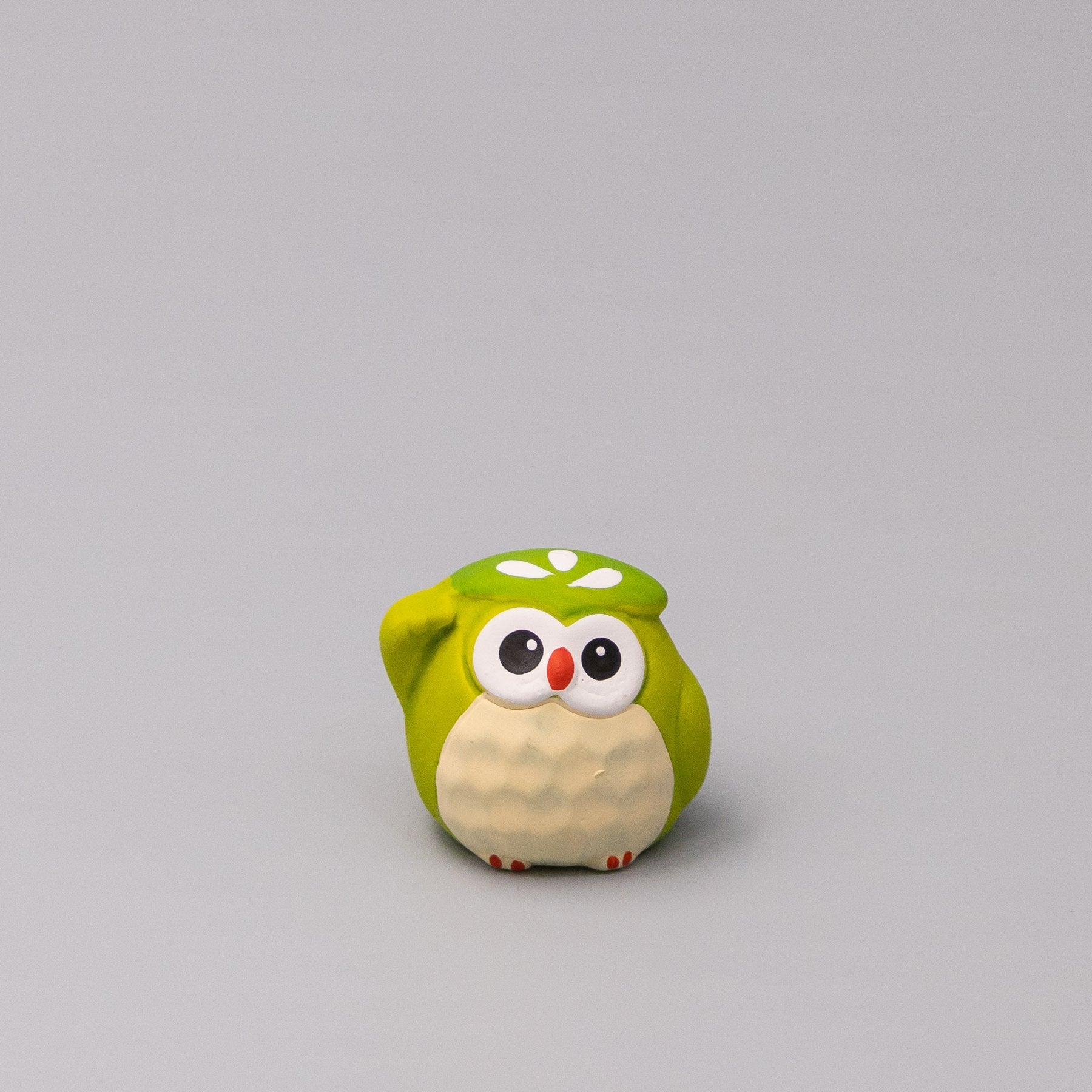 Lucky Matcha Owl Okimono Ornament Set of 15 Mini 4cm Decorations