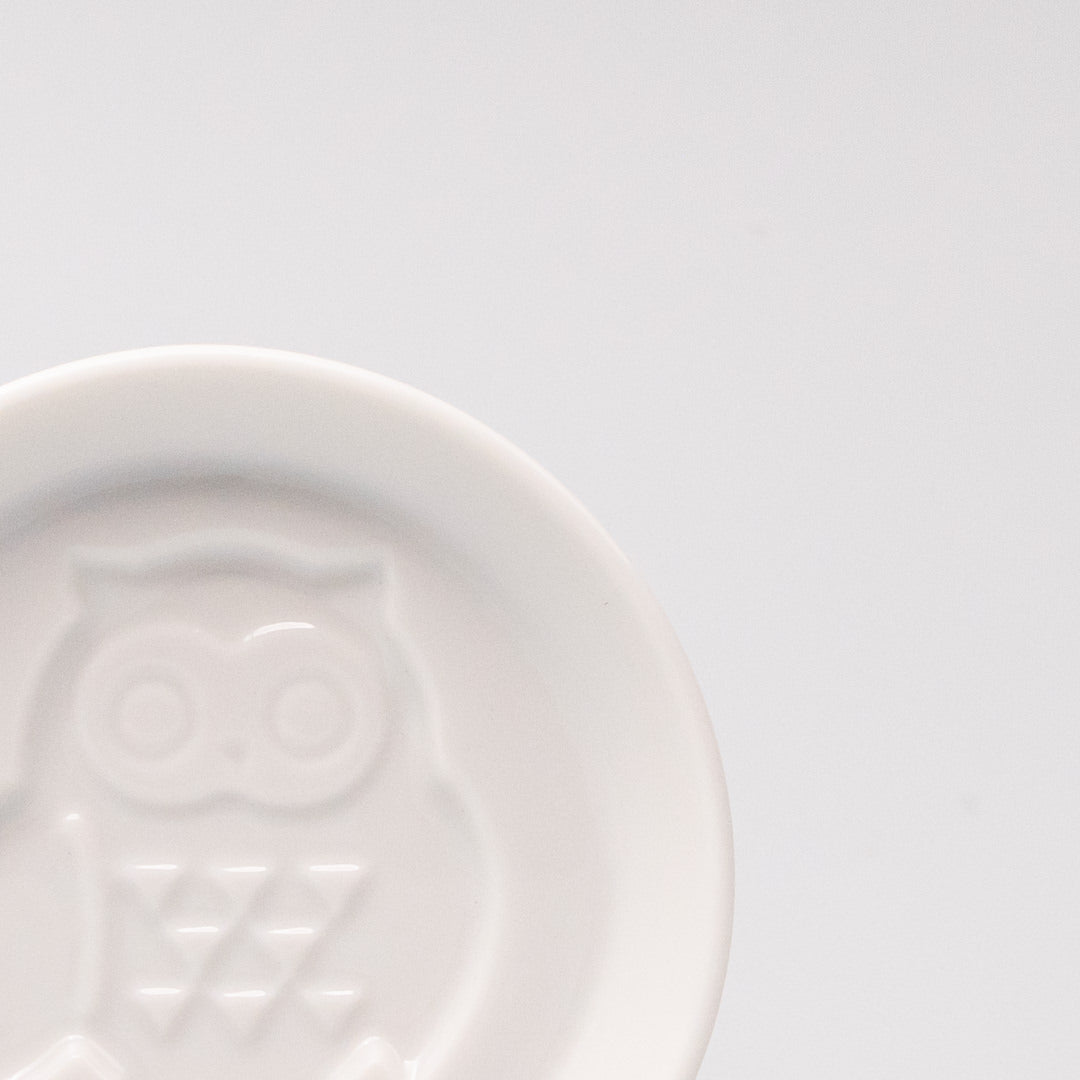 Premium 8.2cm Silhouette Owl Ceramic Sauce Dish Japanese Tableware