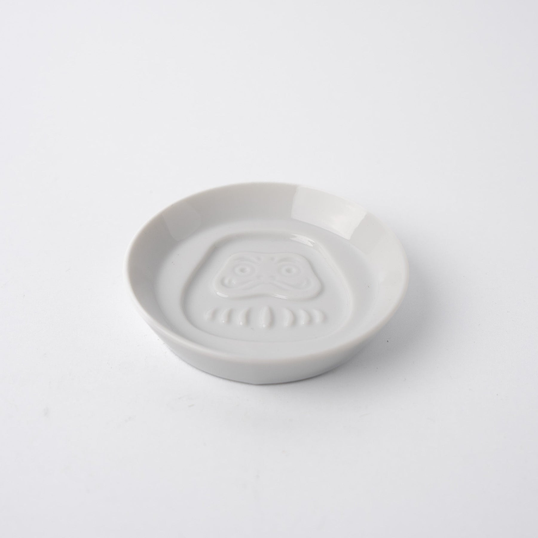 Premium 8.2cm Silhouette Daruma Ceramic Sauce Dish Japanese Tableware