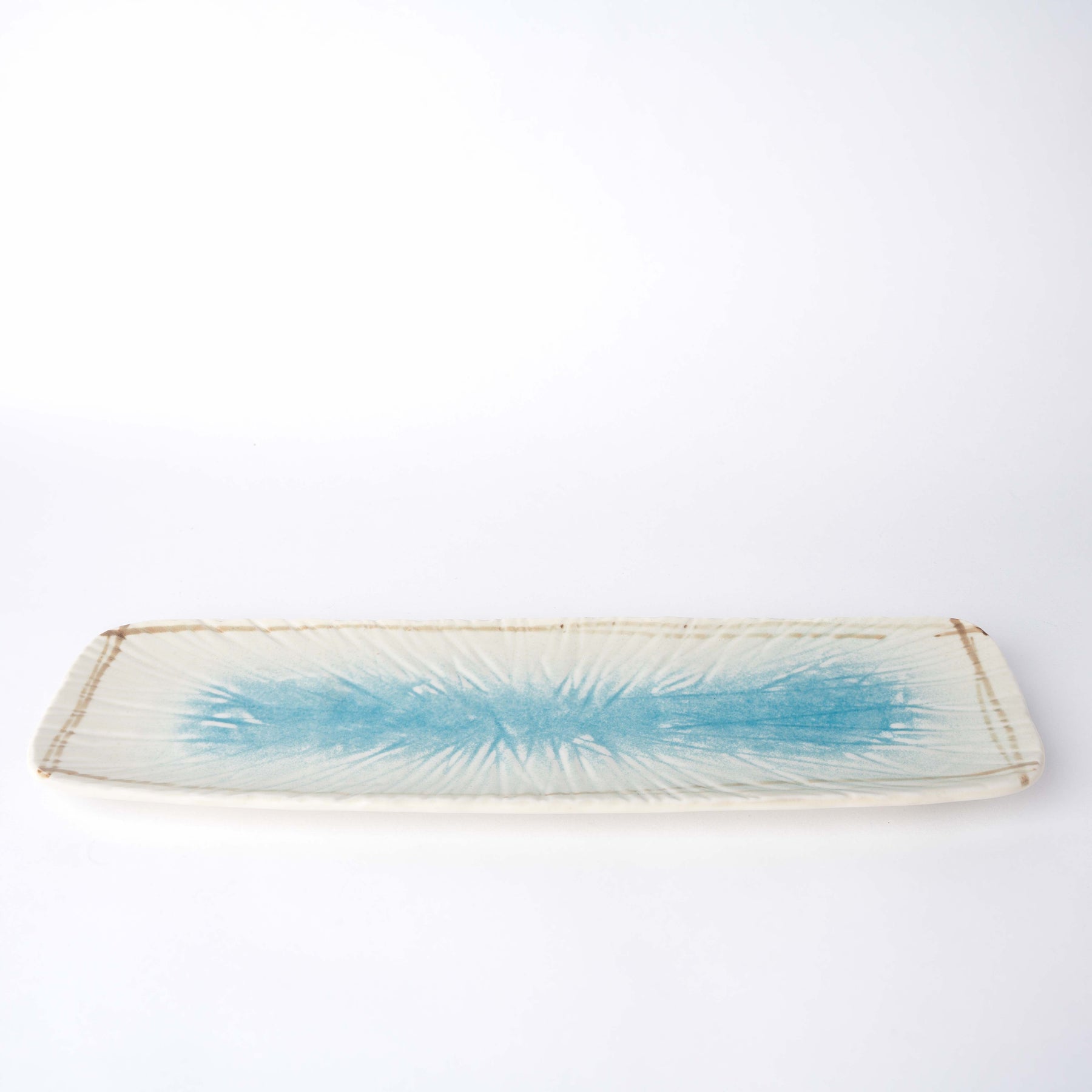 Premium 35.2cm Okinawa Glaze Ceramic Sashimi Platter Japanese Tableware
