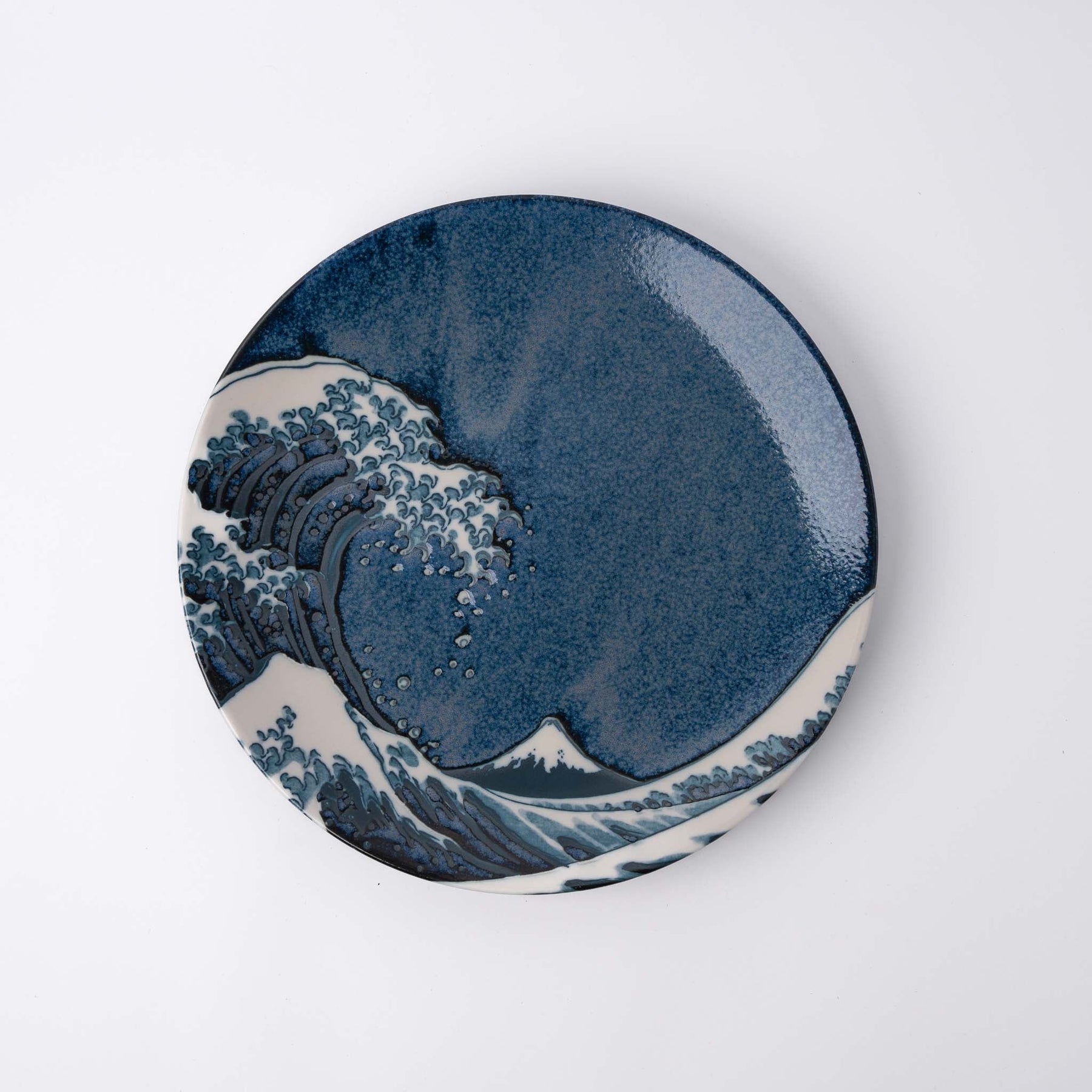 Premium Plate – Dark Blue Hokusai Great Wave Design 27.5cm