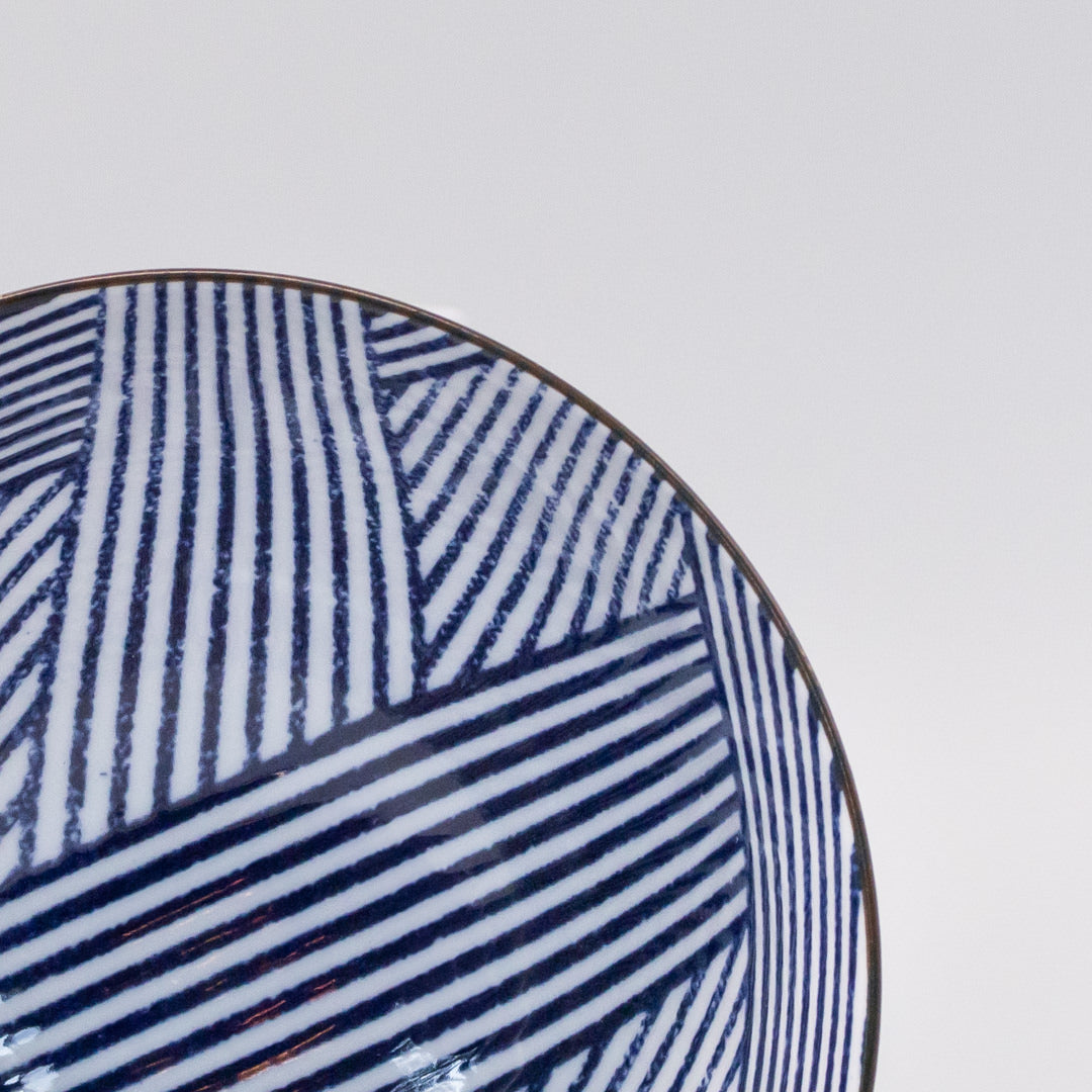 Premium Bowl with Thatched Navy Design - 16cm