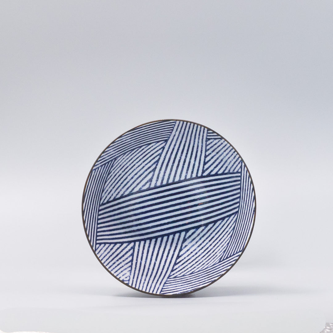 Premium Bowl with Thatched Navy Design - 16cm