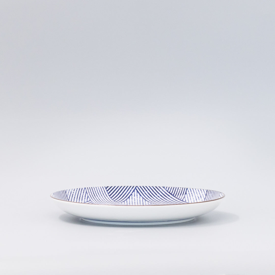 Premium Plate with Thatched Navy Design - 18cm