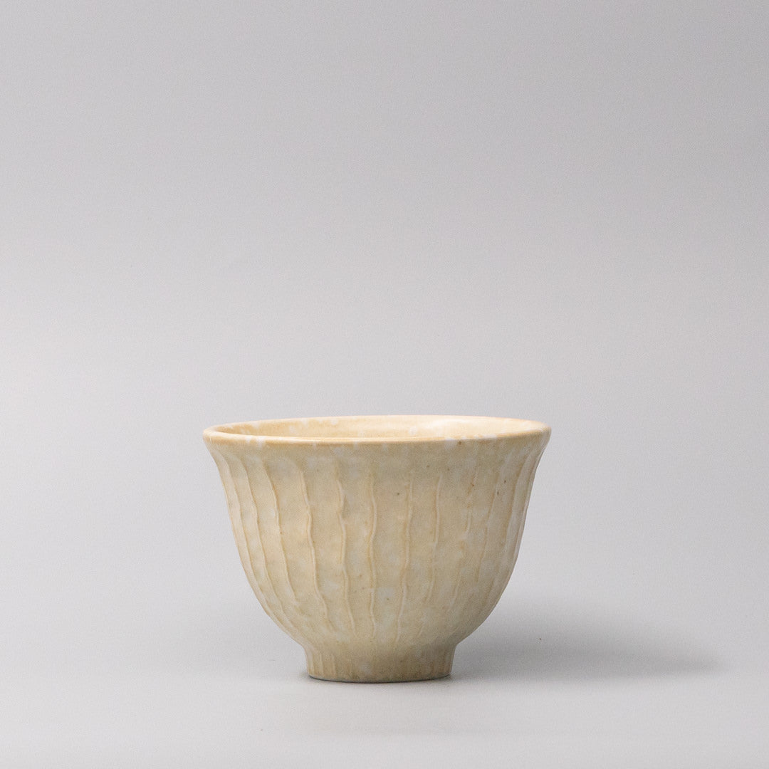 Premium Bowl – Beige Shinogi Oatmeal Glaze 12cm