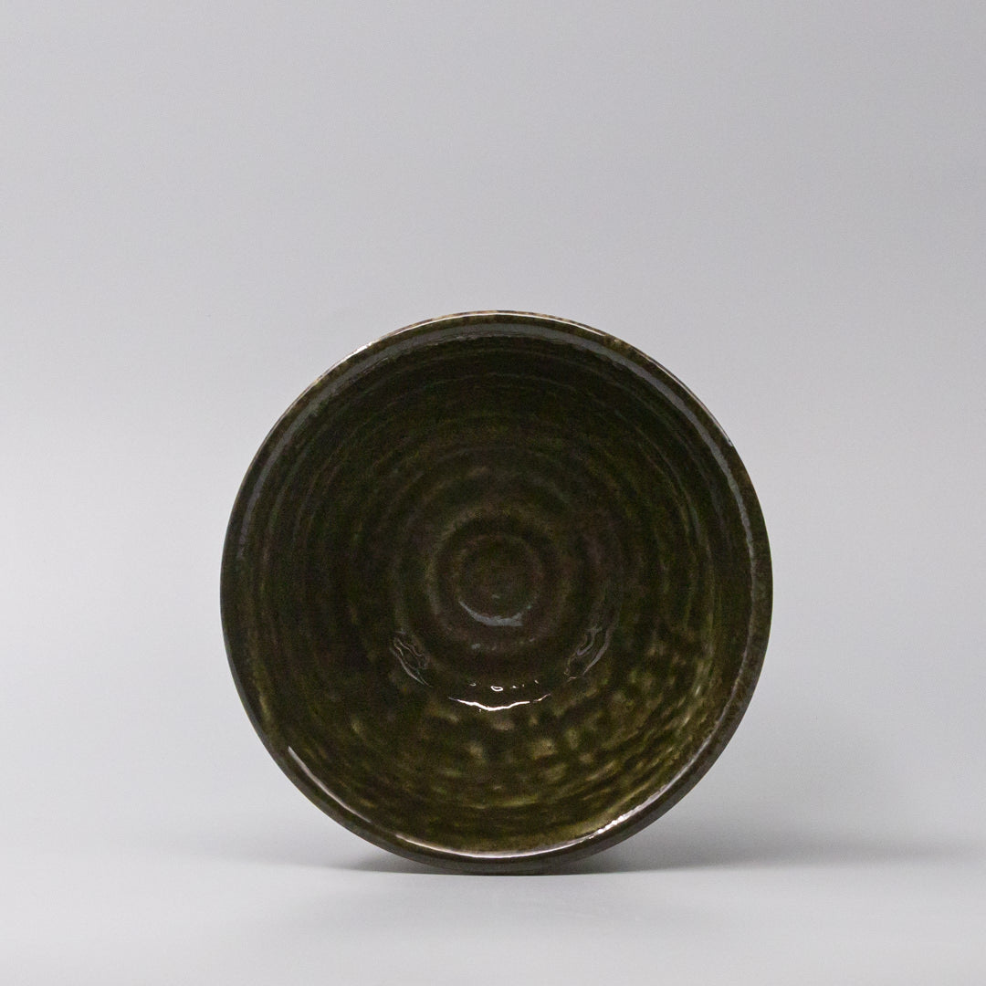 Shinogi Moss Black Glaze 15.5cm Bowl Dishwasher Microwave Safe