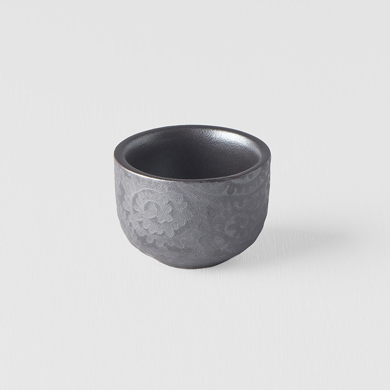 Premium 35ml Black Scroll Glaze Ceramic Sake Cup Dishwasher Safe