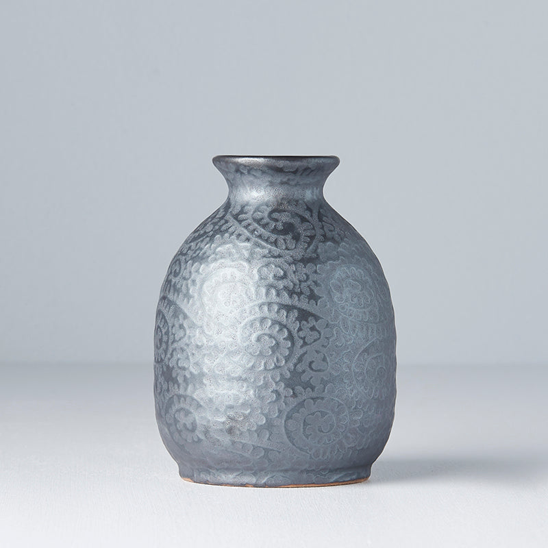 Premium 300ml Black Scroll Glaze Ceramic Sake Jug Dishwasher Safe