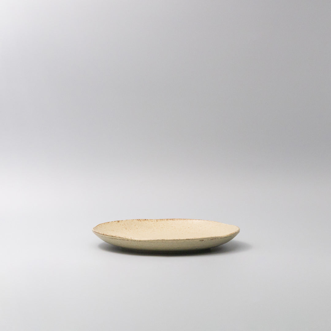 Premium 24cm Sand Fade Glaze Organic Ceramic Dinner Plate Dishwasher Microwave Safe