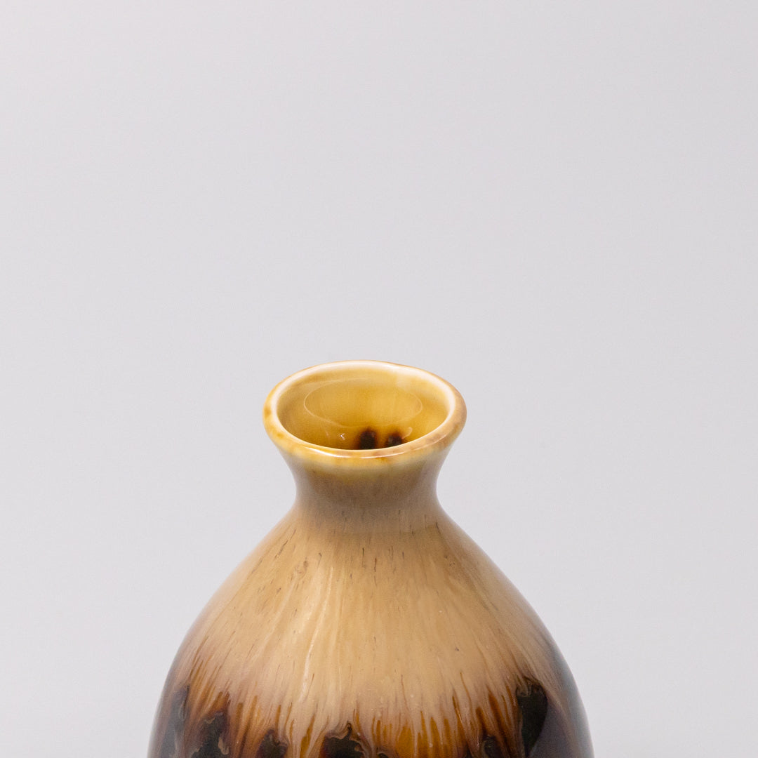 Premium 180ml Black Gloss Sunflower Drip Glaze Ceramic Sake Jug