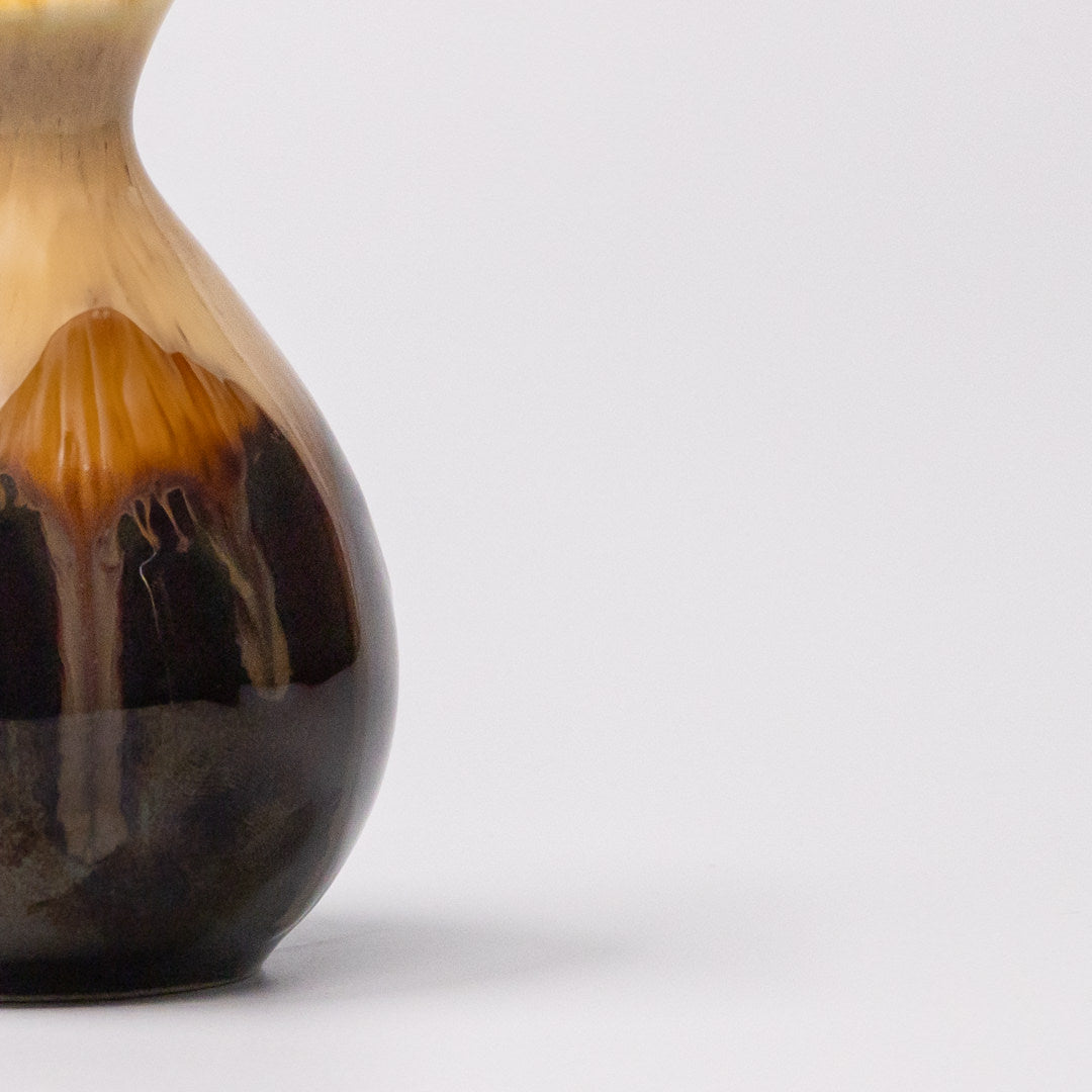 Premium 180ml Black Gloss Sunflower Drip Glaze Ceramic Sake Jug