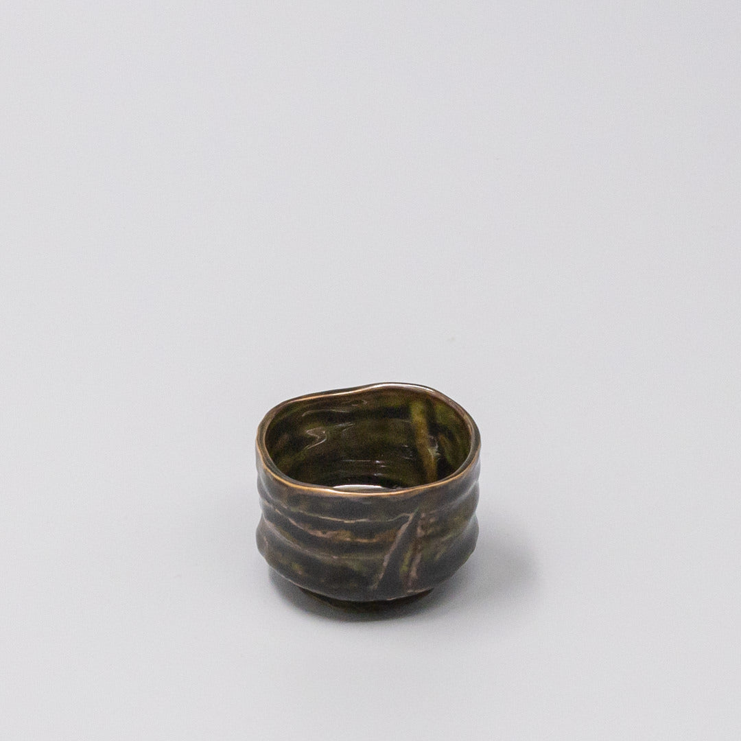 Sage Brown Glaze 60ml Ceramic Sake Cup Green Dishwasher Microwave Safe