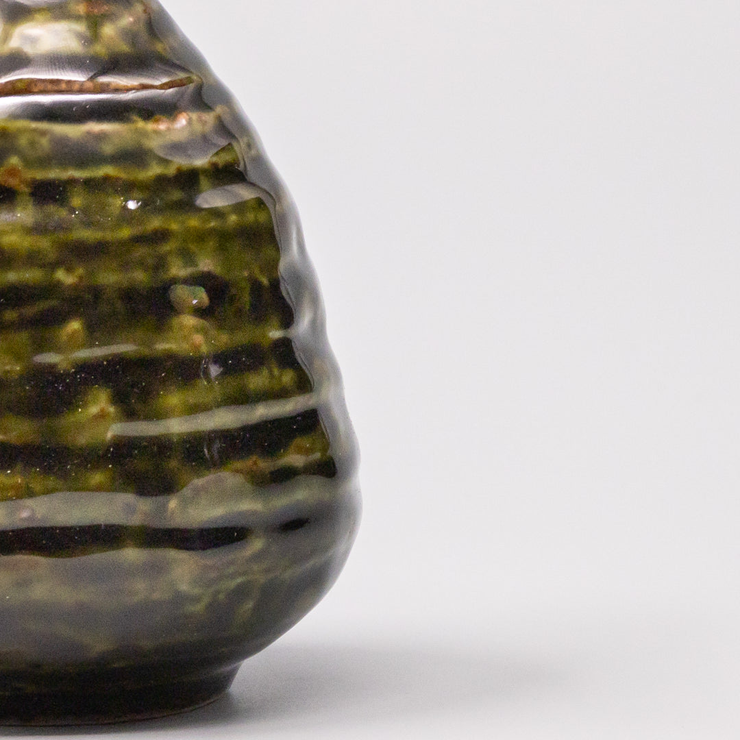 Sage Brown Glaze 350ml Ceramic Sake Jug Green Japanese Pourer Dishwasher Microwave Safe