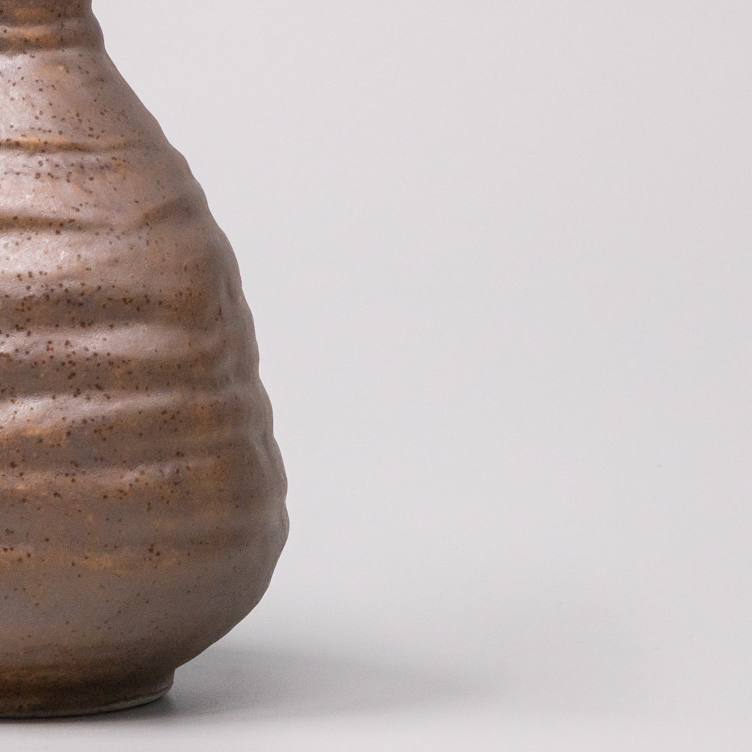 Ochre Glaze 350ml Ceramic Sake Jug Brown Japanese Pourer Dishwasher Microwave Safe