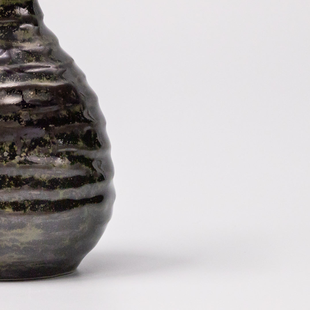 Premium 180ml Moss Black Glaze Ceramic Sake Jug Japanese Drinkware
