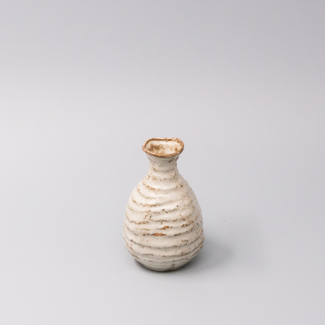 White Sand Glaze Sake Jug 180ml Japanese Ceramic Pourer Dishwasher Microwave Safe