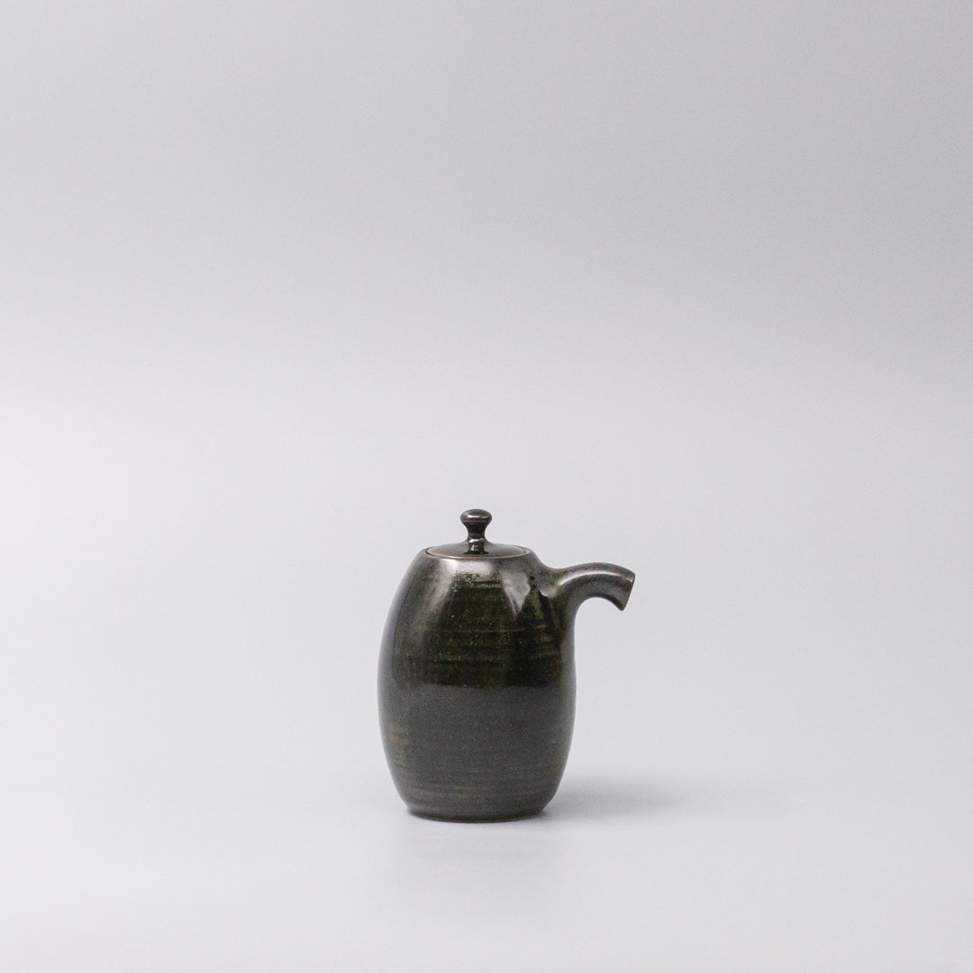 Premium 160ml Moss Black Ceramic Soy Pot Japanese Sauce Pourer