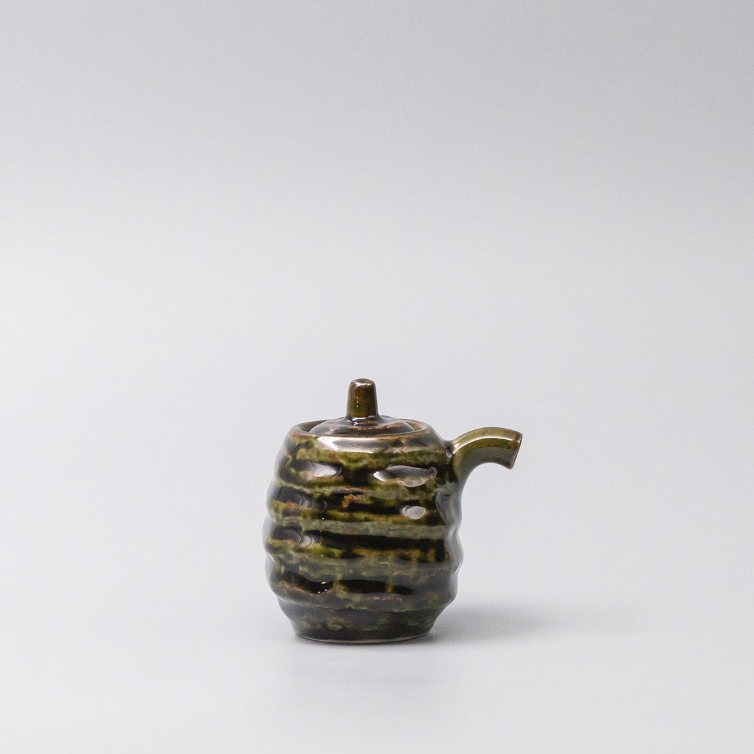 Premium Rustic Sage Brown Soy Pot – Compact Sauce & Condiment Server
