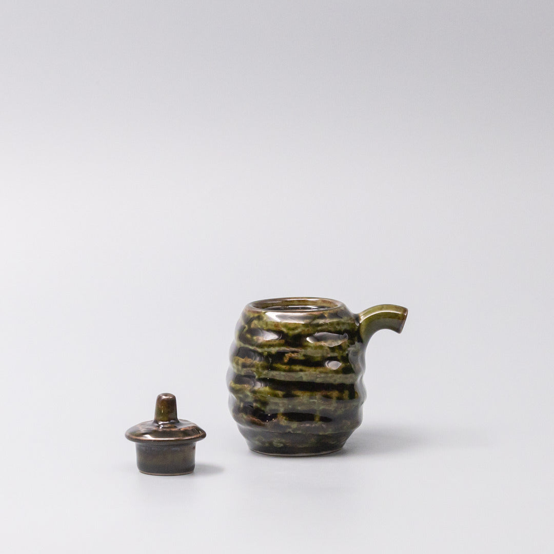Premium Rustic Sage Brown Soy Pot – Compact Sauce & Condiment Server