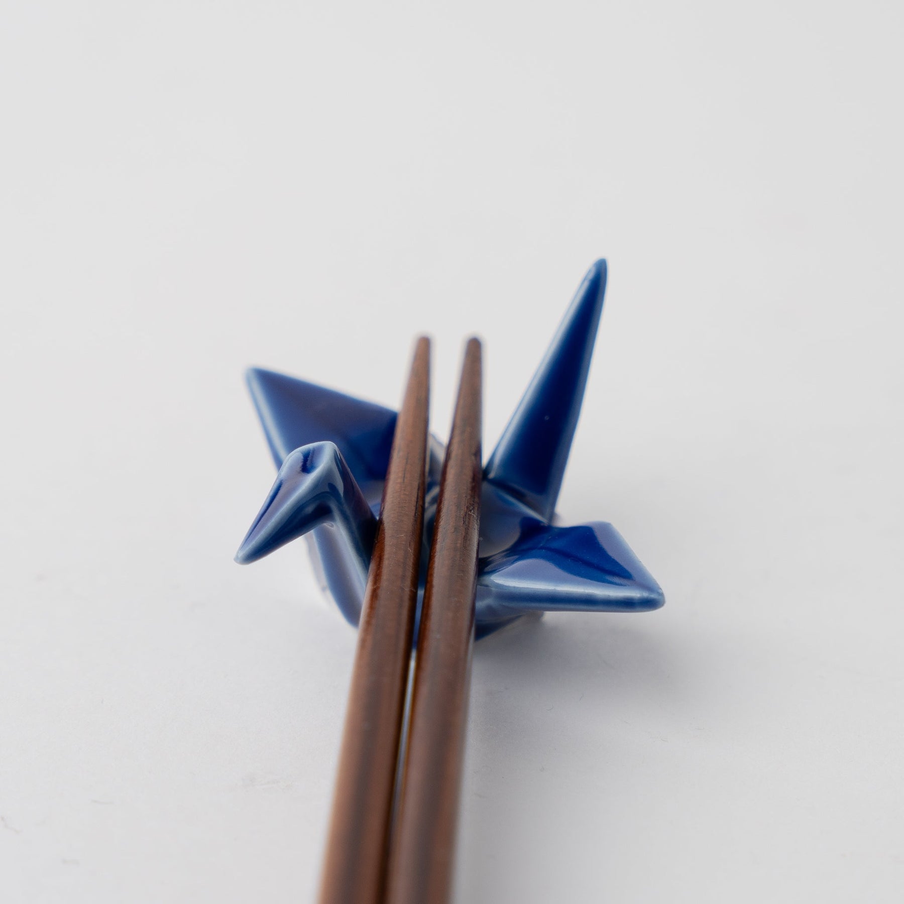 Indigo Blue Origami Crane Chopstick Rest Dishwasher Microwave Safe Tableware