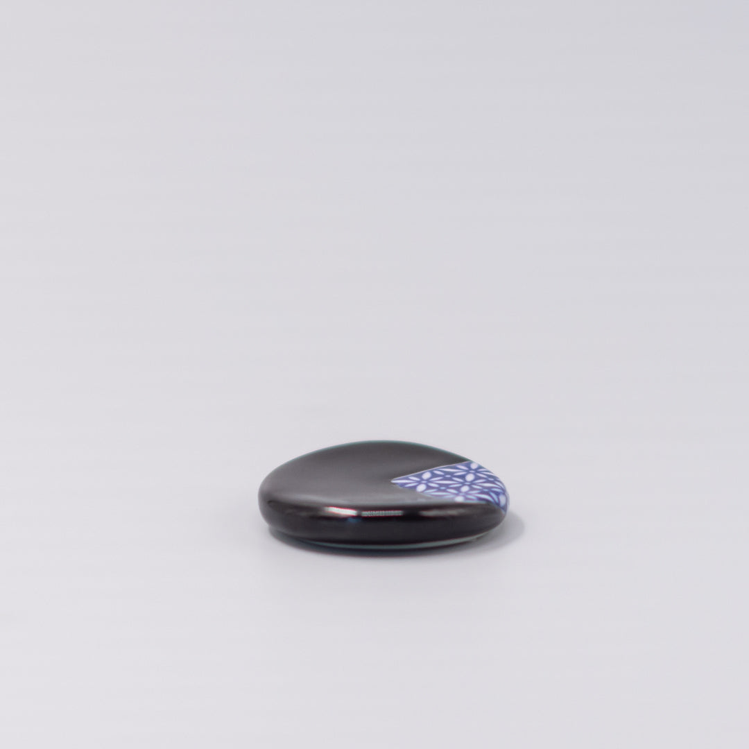 Premium Round Black Blue Hishi Chopstick Rest Dishwasher Microwave Safe