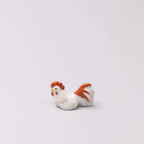 Premium White and Red Rooster Chopstick Rest Japanese Ceramic Tableware
