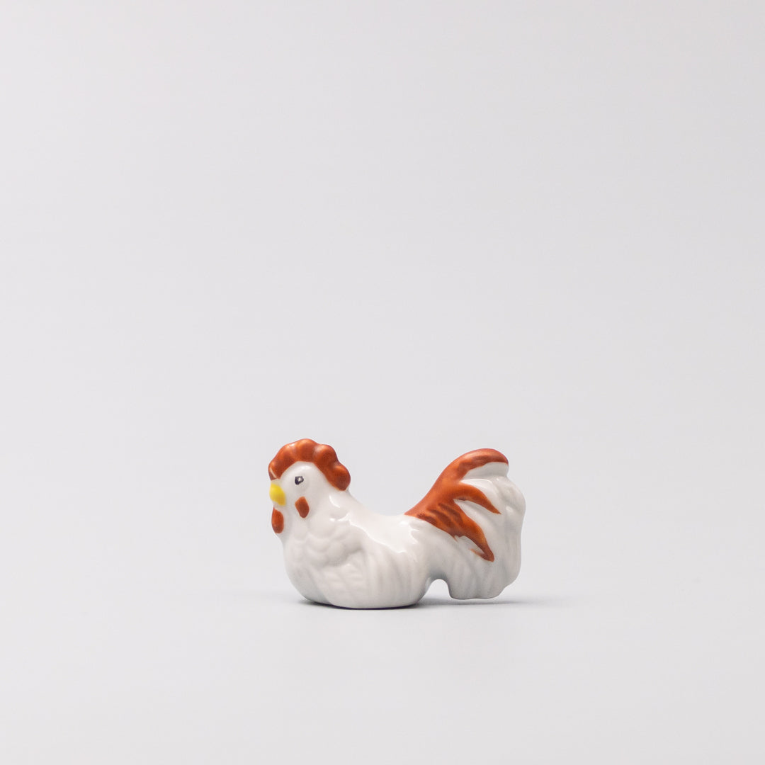 Premium White and Red Rooster Chopstick Rest Japanese Ceramic Tableware