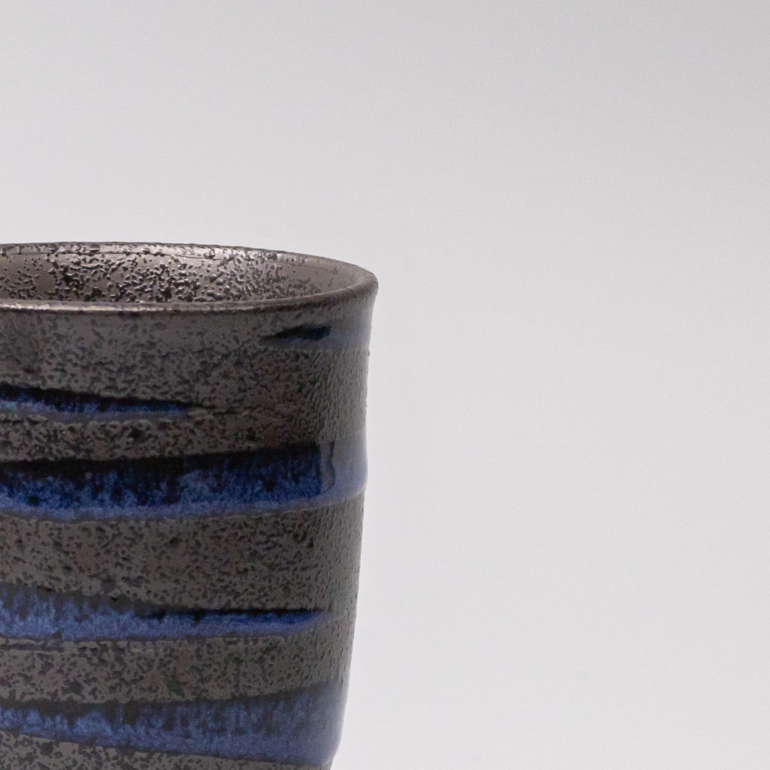 Premium Sushi Mug – Bright Blue Spiral on Black Design 300ml