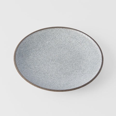 Premium 25cm Crazed Grey Glaze Ceramic Dinner Plate Dishwasher Microwave Safe