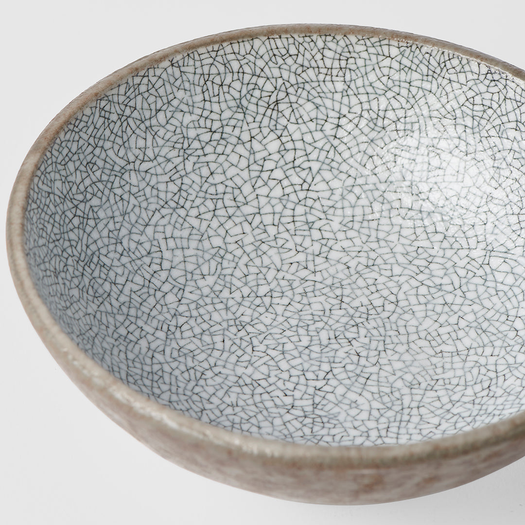 Premium Ceramic Tapas Bowl – Crazed Grey Glaze 13cm, 200ml