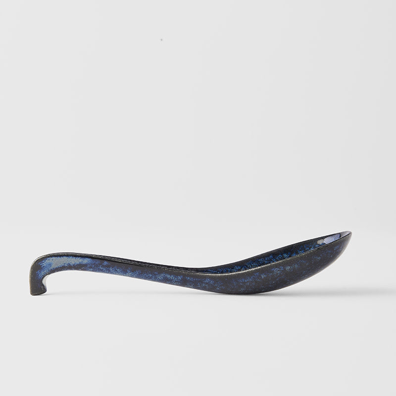 Premium Kanso Spoon – Indigo Blue Glaze 17.5cm