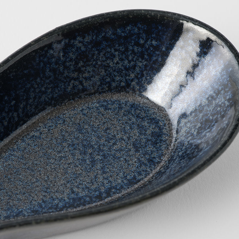 Premium Kanso Indigo Blue Glaze Ramen Spoon Rest Ceramic Tableware