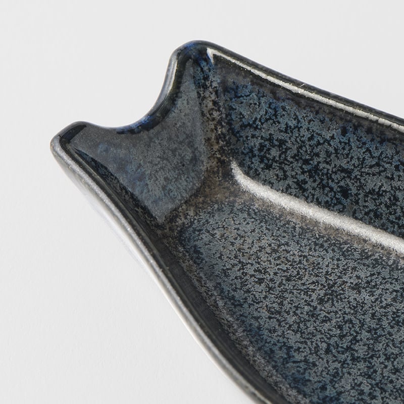 Premium Kanso Indigo Blue Glaze Small Ceramic Spoon Rest Dishwasher Microwave Safe