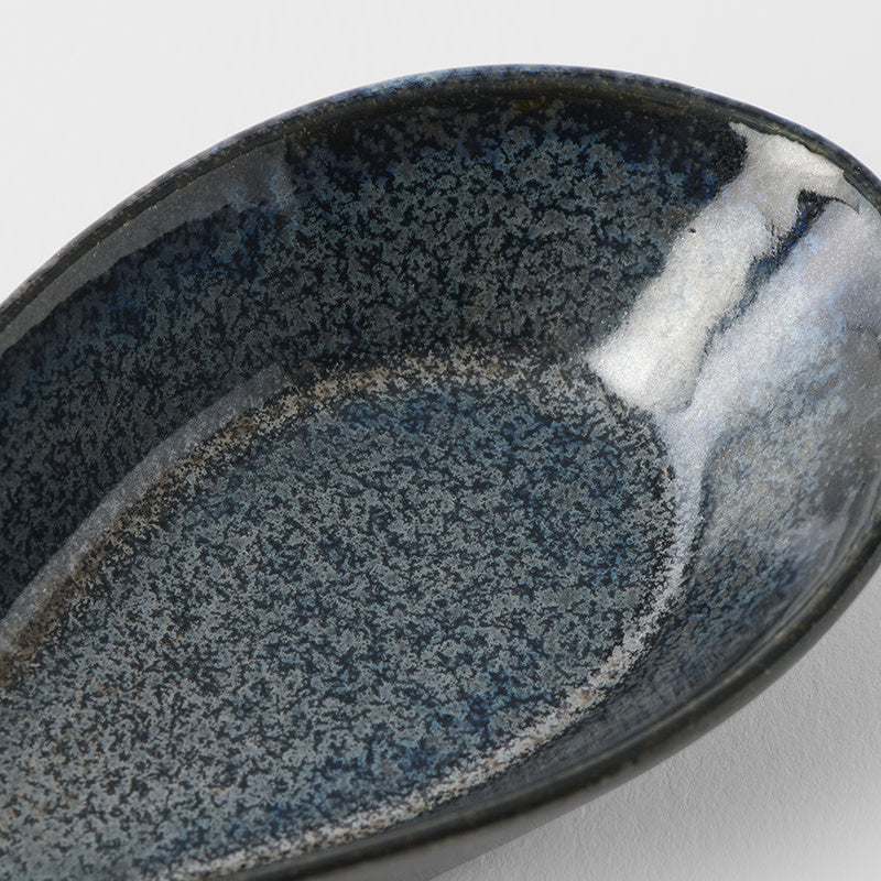 Premium Kanso Indigo Blue Glaze Small Ceramic Spoon Rest Dishwasher Microwave Safe