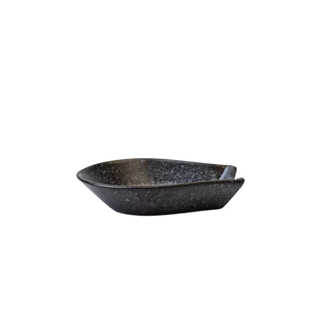 Premium Kanso Matte Black Glaze Small Ceramic Spoon Rest Dishwasher Microwave Safe